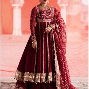 Hussain Rehar “Kalak” Luxury Festive 3-Piece Set – Size S – Designer Stitched